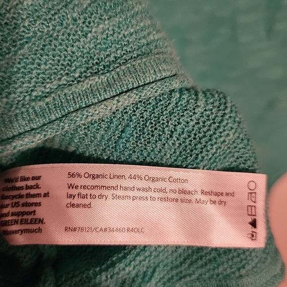 Eileen Fisher Organic Linen Cotton Blend Tunic Sweater Size 2X (FLAWED holes) - Picture 11 of 11